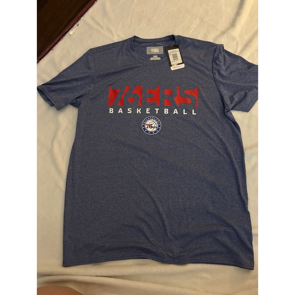 NBA 76ers Blue Tee with Red Graphics